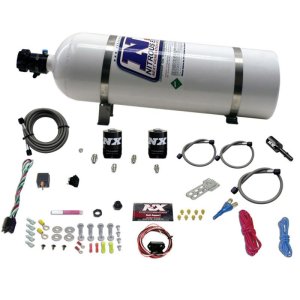 Ford Mustang Nitrous Oxide Kit - Nitrous Express - Single Nozzle, 35-150HP w/ 15lb Bottle - `11-`15